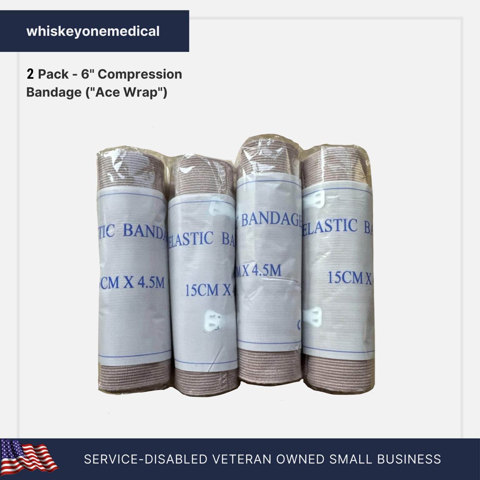 4 Pack- 6" Compression Bandage ("Ace Wrap")