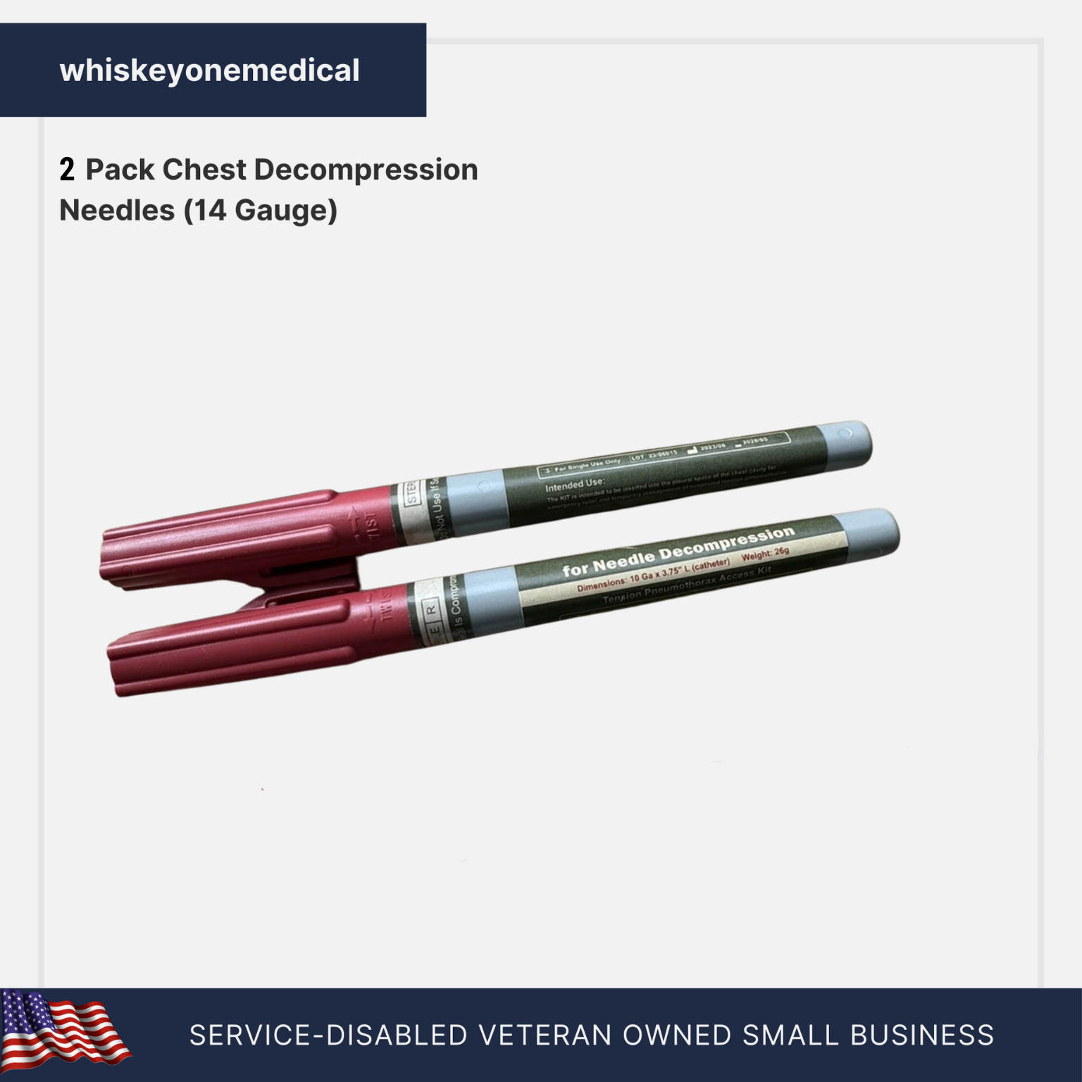 2 Pack- Chest Decompression Needles (14 Gauge)